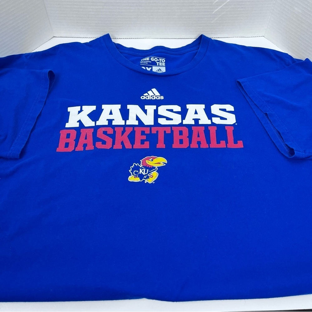 Adidas Men's Kansas Basketball Graphic Print T-Shirt Size 2X; Jayhaawks, Sports